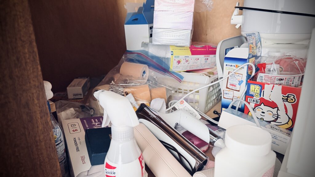 我が家の今日の納戸の様子